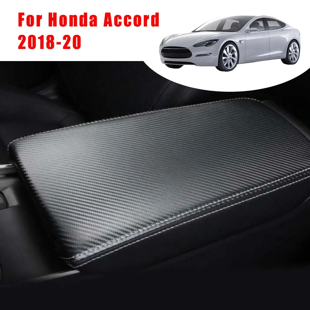 Кожаная центральная консоль подлокотник коробка панель Крышка черный для Honda Accord