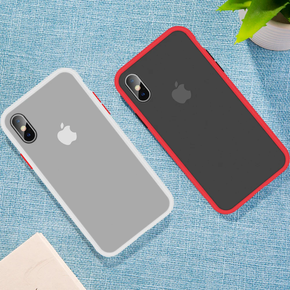 Для iPhone X XR XS Max цветная мягкая силиконовая рамка для 8 7 6 6S Plus Прозрачный матовый