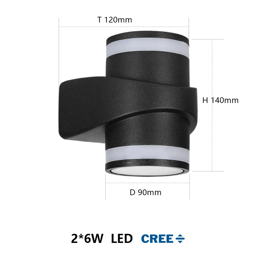 Современный круглый светодиодный настенный наружный светильник алюминиевый