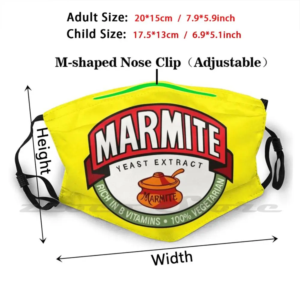Marmite моющаяся трендовая индивидуальная фильтровальная маска Pm2.5 вегетарианский