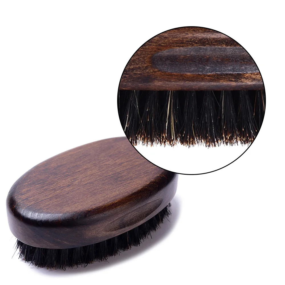 

Easy-to-grip Oval Wood Handle Natural Boar Brush Beard Bristles For Men Shaving Brush Works Mustache Comb Quality