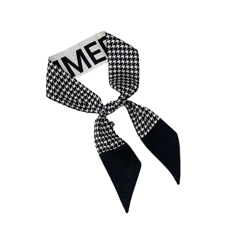 

Double-Sided Pointed Corner Arm Bag Small Ribbon Women's Silk Scarf Artificial Silk Twill Versatile Professional Gift Hair Band