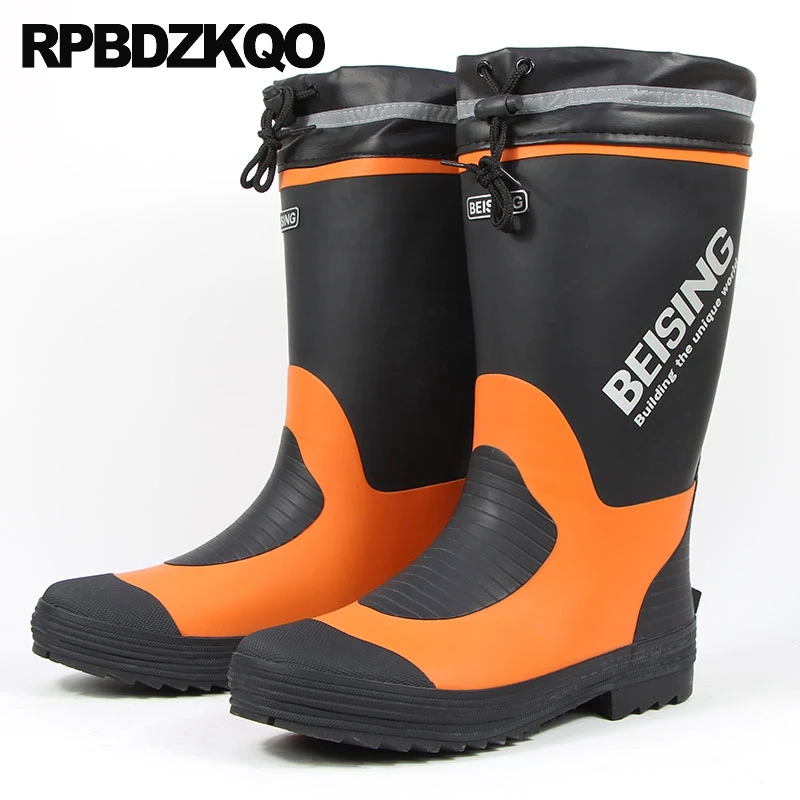 обувь резиновые сапоги водонепроницаемый стальной подносок пвх мех Плюс размер