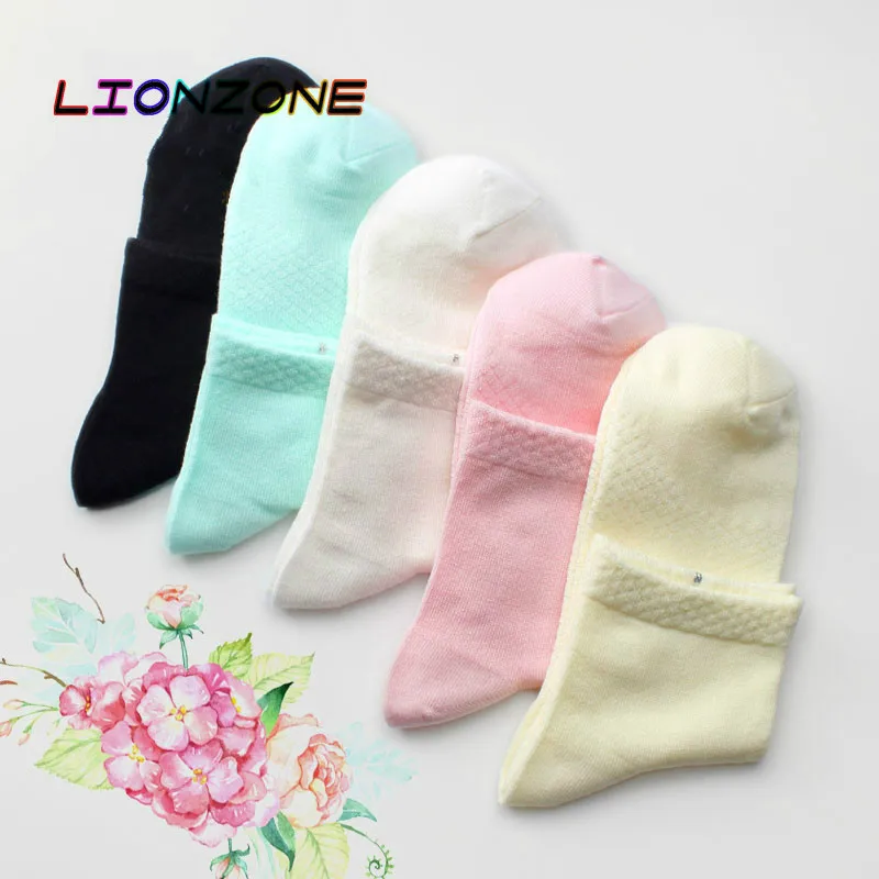 LIONZONE тонкие женские носки с бриллиантами дышащие для отдыха из бамбука высокого