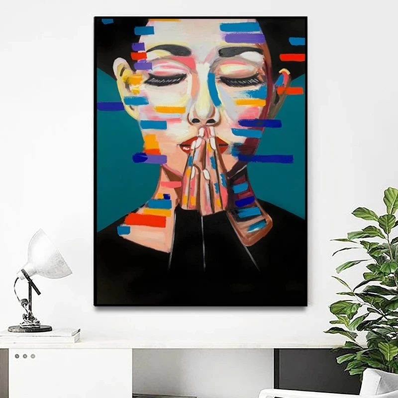 

Modern Abstract Popular Art Style Figure Canvas Posters and Prints Wall Art Portrait Pictures for Living Room Home Decoration