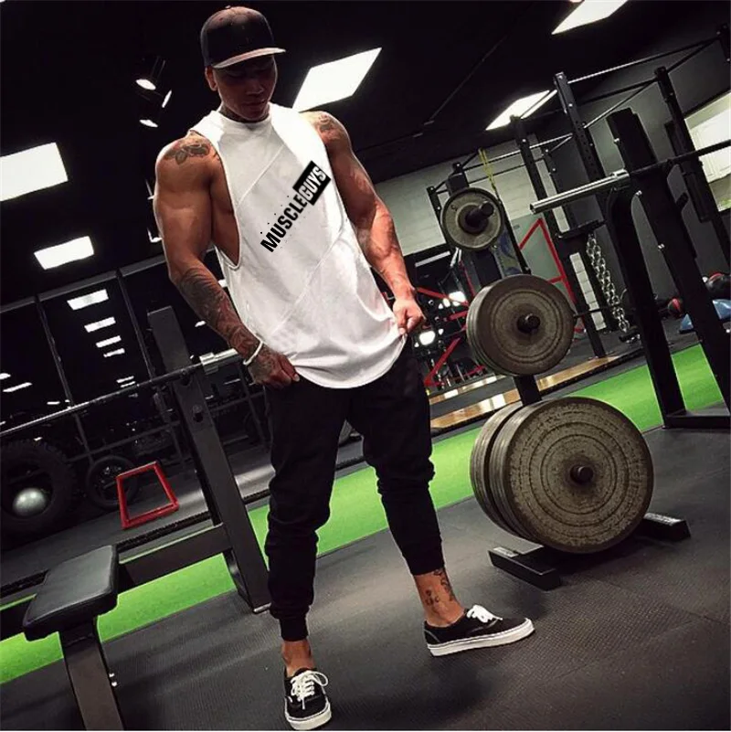 Майка мужская для фитнеса и бодибилдинга модная спортивная рубашка одежда