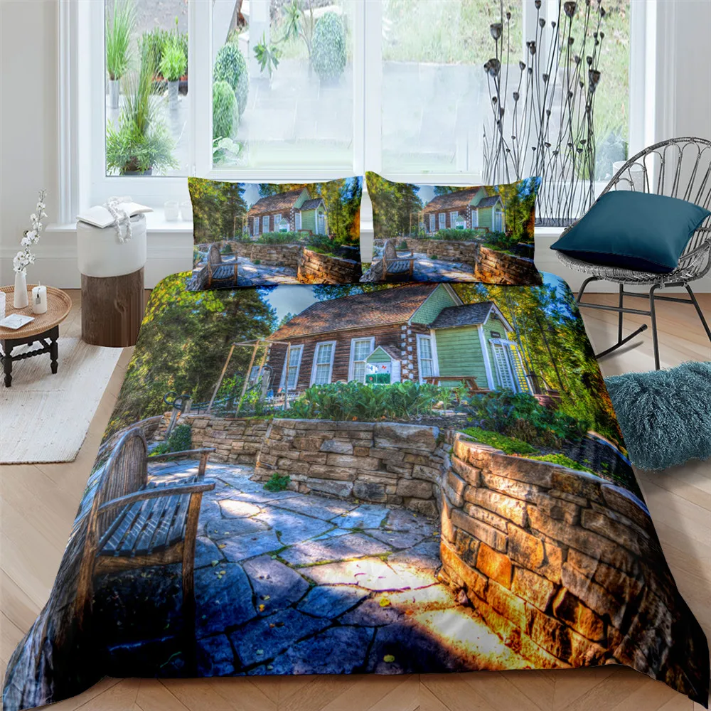 

Bedding Sets 3D Scenery Print Home Decoration Duvet Cover Pillowcases For Adult Kids Bed Set With Pillowcase