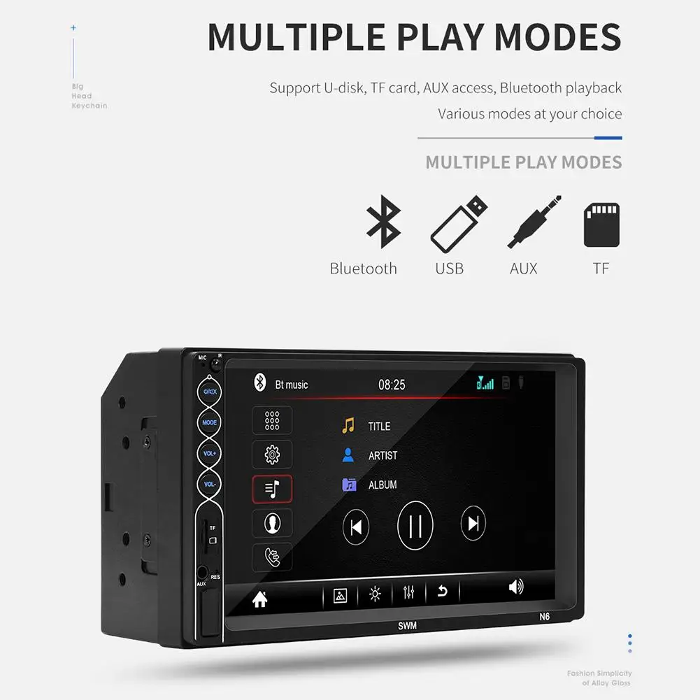 7 дюймов Bluetooth стерео радио сенсорный экран плеер 2 Din HD Mp5 плеер поддерживает для IOS/Android телефон зеркальное соединение автомобиля MP5