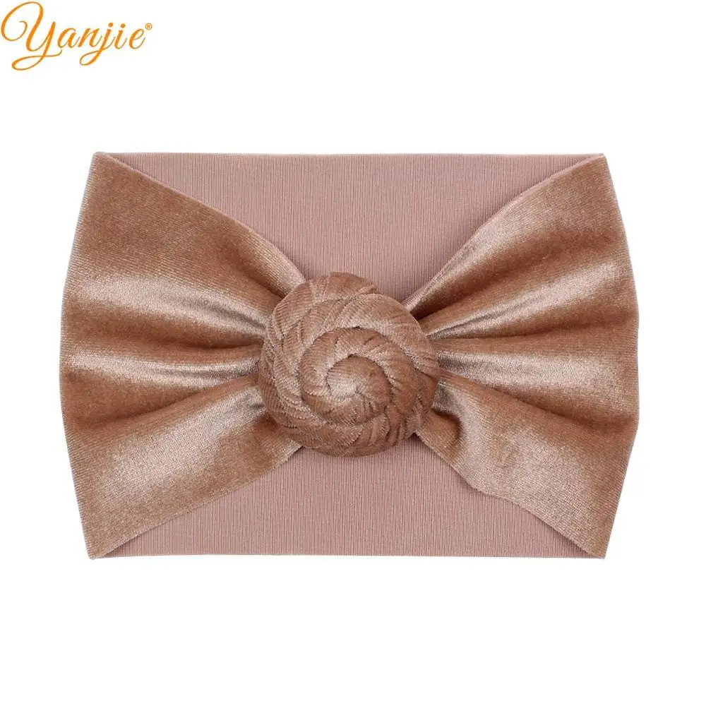 Solid Soft Velvet Turban For Girls Headband Spring 2020 Ball Head Wrap Kids Hair Bands Accessories |