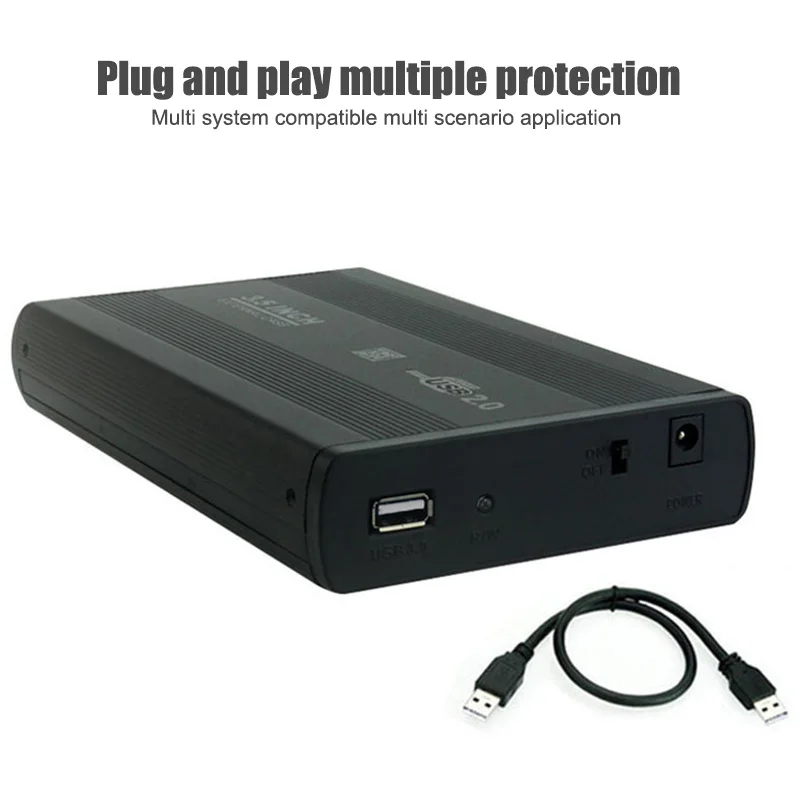 

3,5 дюйма USB 2,0 к SATA порт SSD чехол, внешний жесткий диск Корпус твердотельный диск коробка