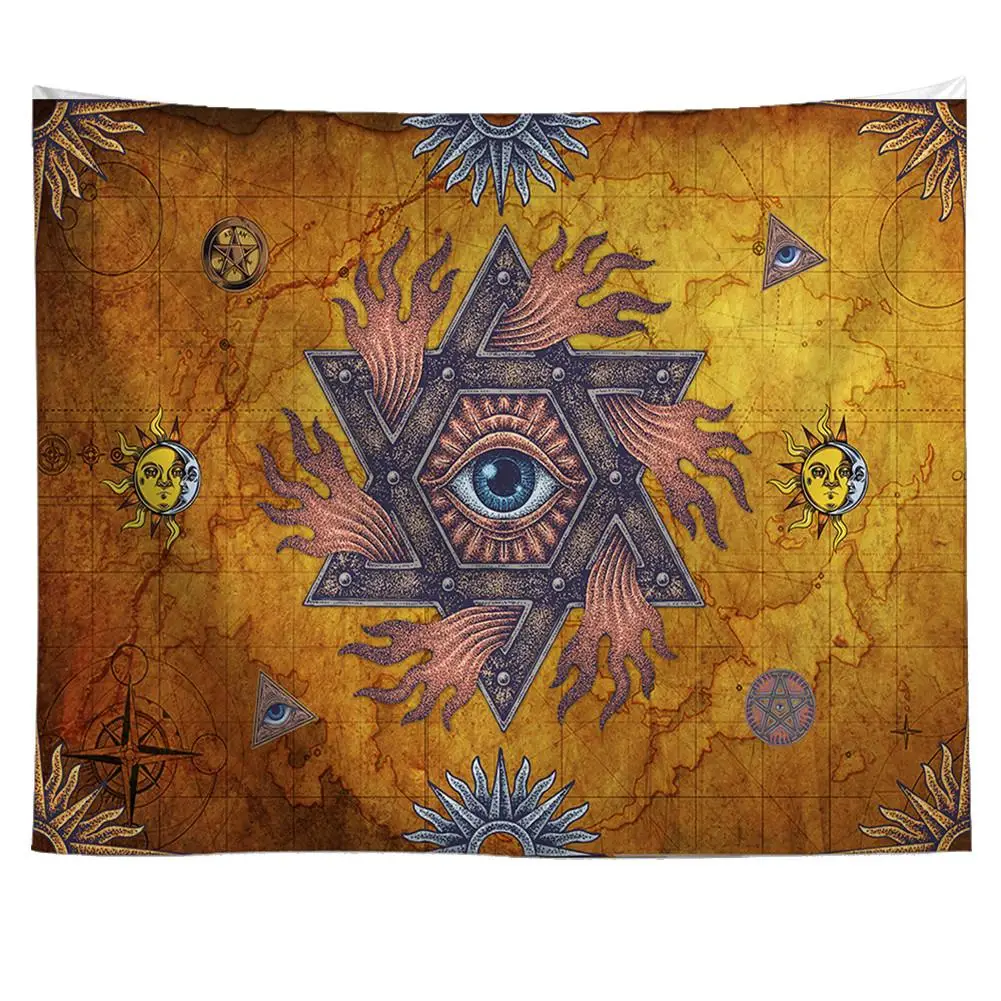 Настенный индийский гобелен покрывало в стиле хиппи для спальни с принтом виде