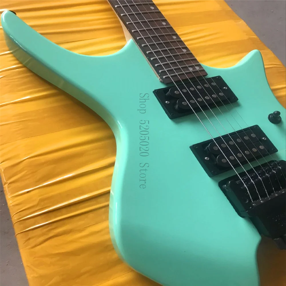 Headless electric guitar 6 string art body flame maple ebony fingerboard free shipping | Спорт и развлечения
