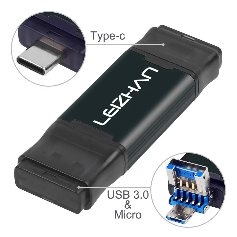 USB флеш накопитель LEIZHAN OTG Usb 3 0 128 ГБ Type C 32 64 ГБ|USB флэш-накопители| |