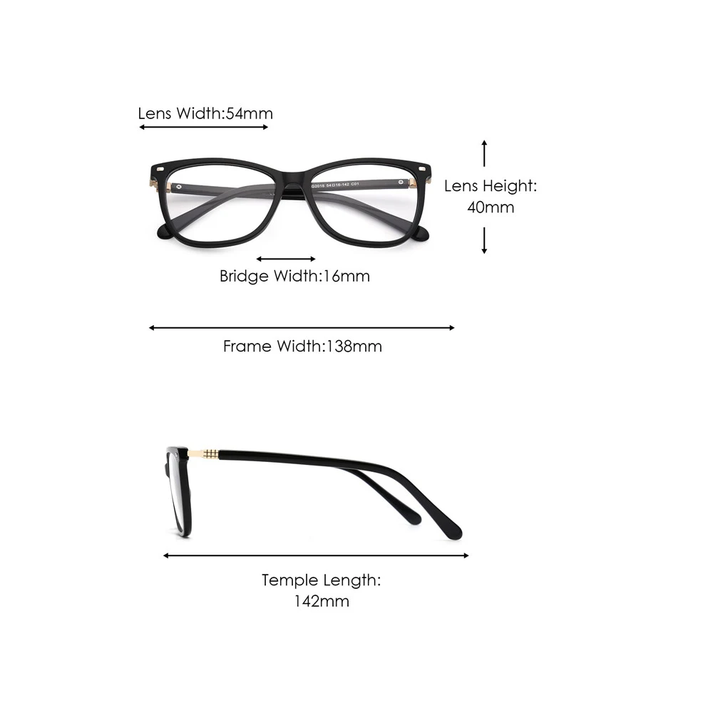 

JM Acetate Frame Blue Light Glasses for Women RG2018