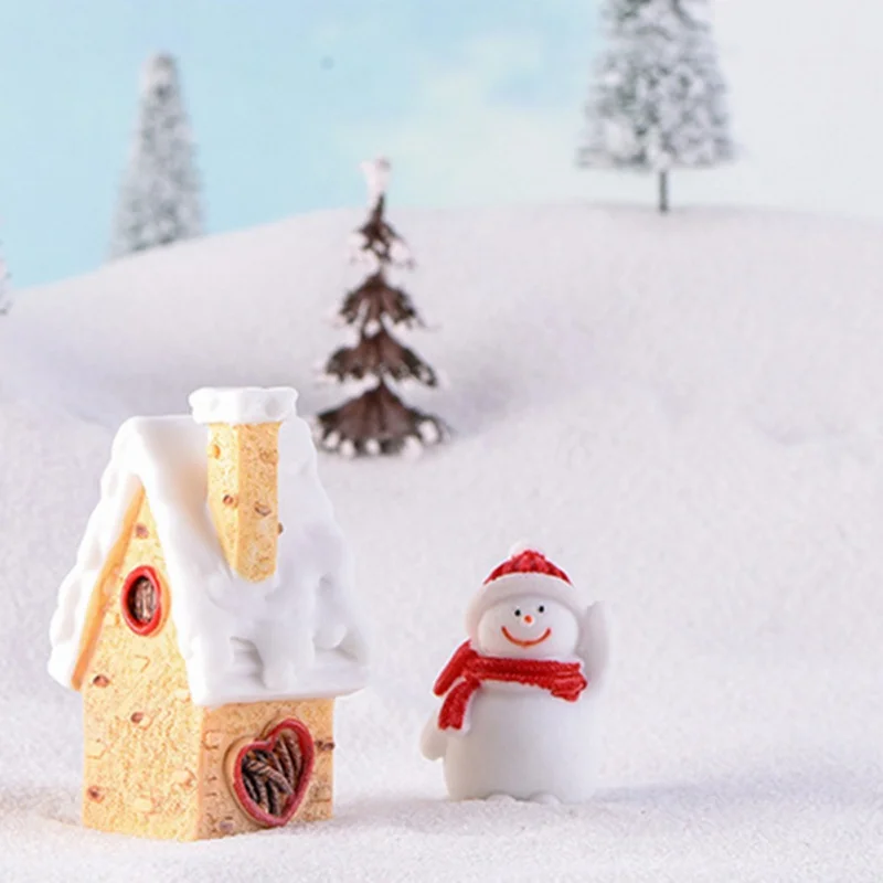 New Snow House Christmas Decoration Cute Candy Color Unique Resin Craft Kid Toys Gift Ornament Year | Дом и сад