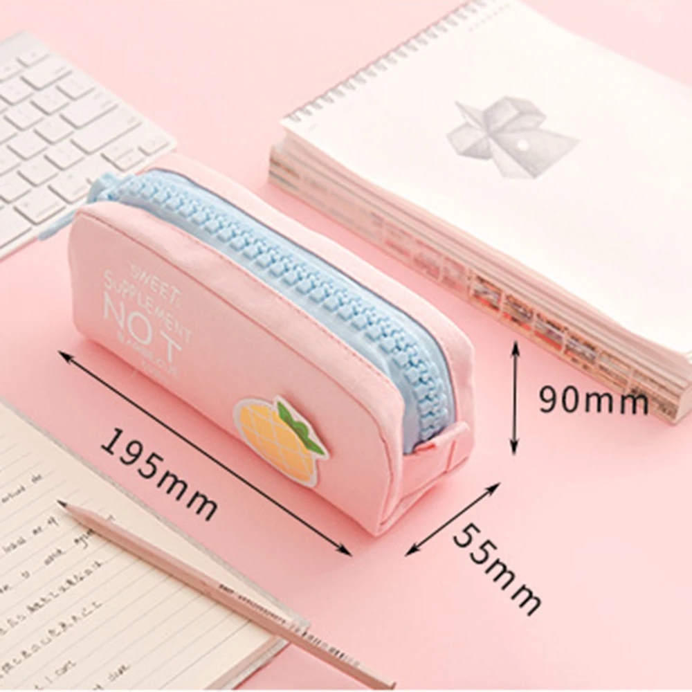 Пенал тканевый на молнии с фруктами Оригинальный чехол для карандашей