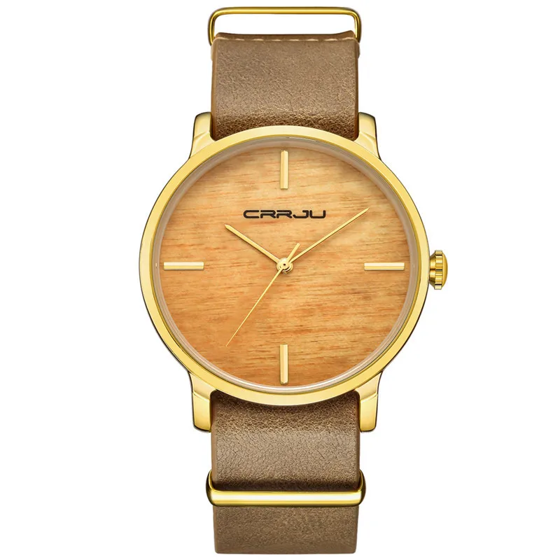 

CRRJU 2139 пара кварцевые часы Роскошный кожаный ремешок Водонепроницаемость ультра тонкий лаконичный повседневные мужские и женские наручные...