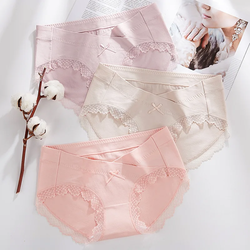 5 шт. Одежда для беременных Трусики с низкой талией из хлопка Женская Ранняя