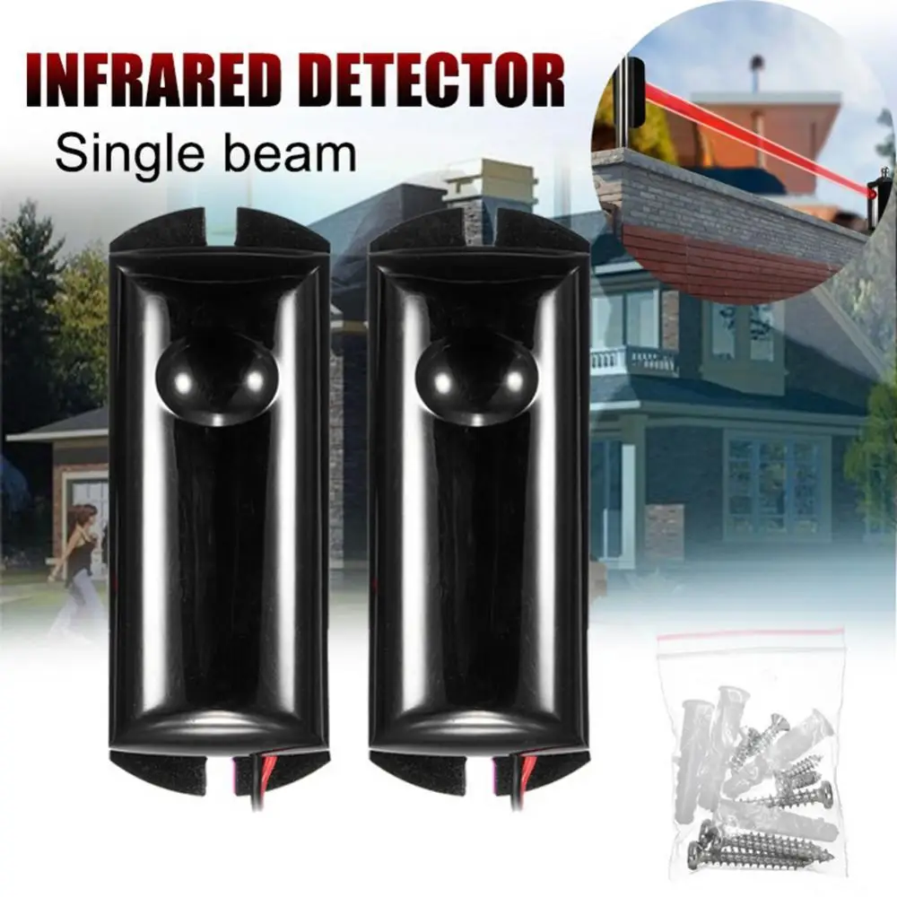Single Beam Infrared Detector Alarm Barrier Sensor Photoelectric Home Security Infrared Motion Sensor Detector Alarm