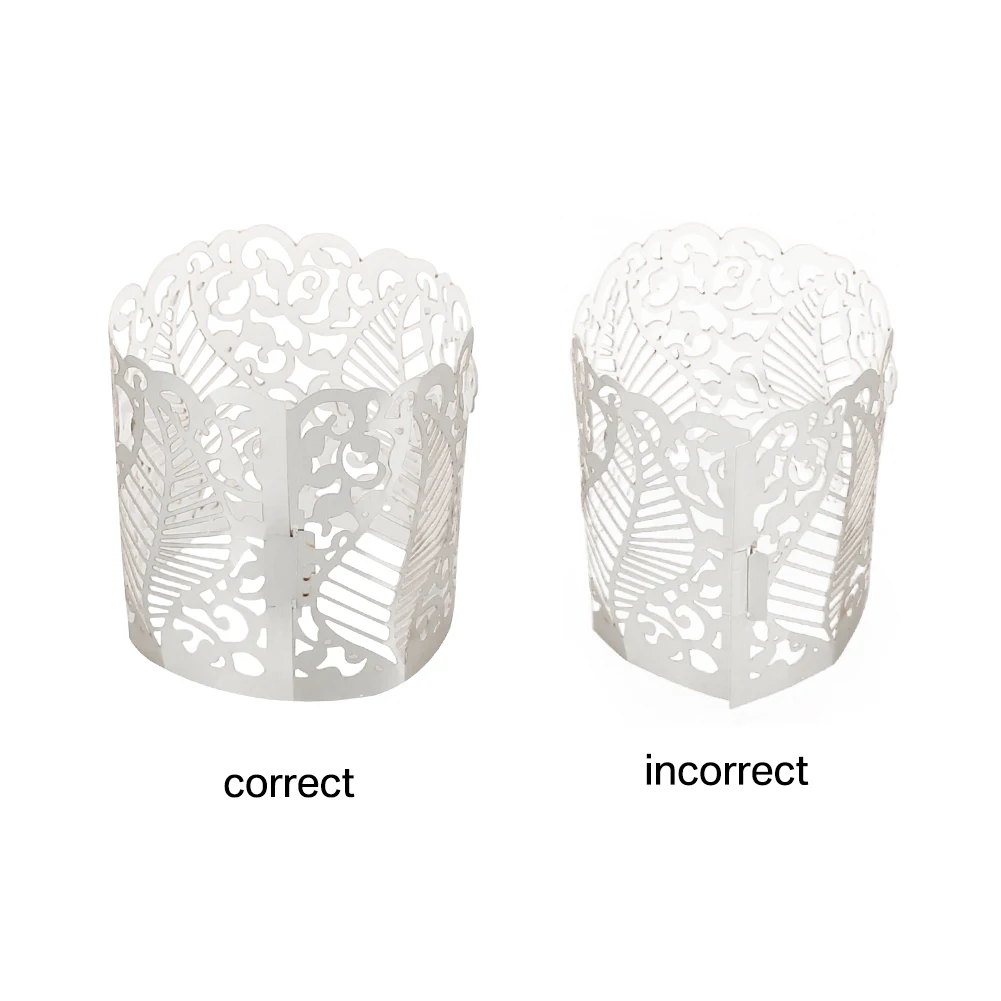 12 шт. бумажные светодиодные абажур с лазерной резкой для свечи листья пустотелый