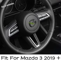 lapetus auto center steering wheel lower cover trim abs fit for mazda 3 2019 2022 carbon fiber look interior accessories