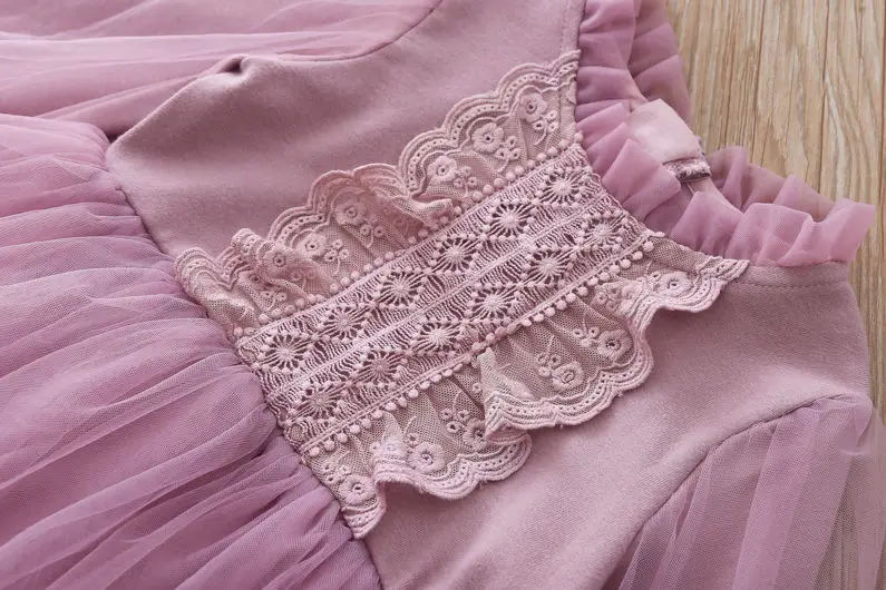 Платье для девочек Осеннее рождественское кружевное на Возраст 4-7 лет | Детская