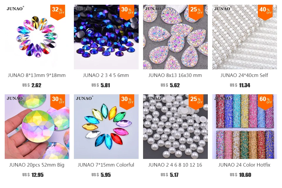 JUNAO 5*10 мм 7*15 мм, весь ассортимент Цвет Стразы ab Crystal аппликация с плоской задней частью из акрила с украшением в виде кристаллов страз, не сшиты стразами прекрасно подойдет к вечернему платью; ремесла
