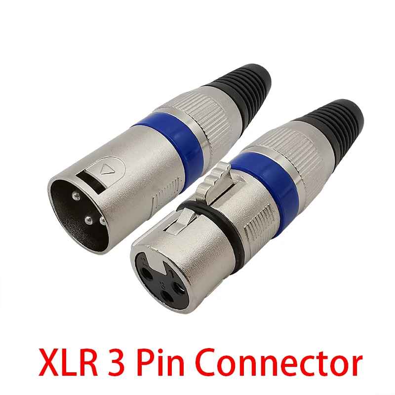 

1Pair 3Pin XLR Male Female Microphone Solder Audio Wire Connector 3P XLR Plug to Jack Converter Electrical Adapter for Amplifier