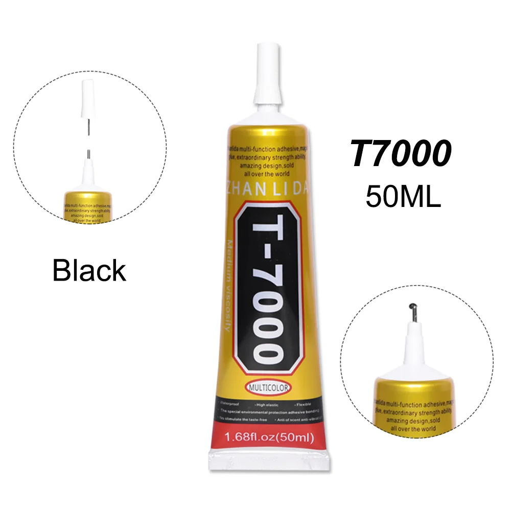 

50ML Super Strong Liquid T7000 Black Glue T-7000 Leather Metal Auto Textile Kit Plastic Clothes Adhesive Epoxy Resin lcd Jewelry