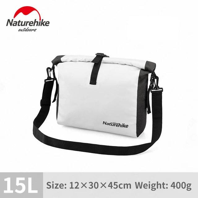 White 15L NatureHike ПВХ водонепроницаемая сухая Сумка-ролл верхняя застежка с разделителем для сухого и влажного плавания мешок для каякинга, рафтинга, катания на лодках, серфинга - Цвет: White 15L