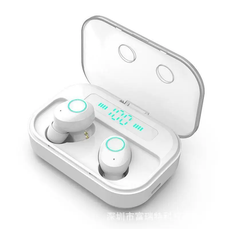 M7 TWS Bluetooth 5,0 наушники беспроводные наушники дисплей питания спортивные стерео беспроводные наушники гарнитура с зарядным устройством - Цвет: Белый