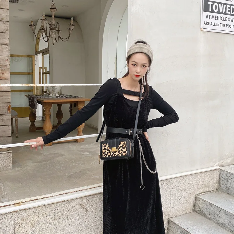 2020 зимняя горячая Распродажа конского волоса сумки с леопардовым принтом Камера