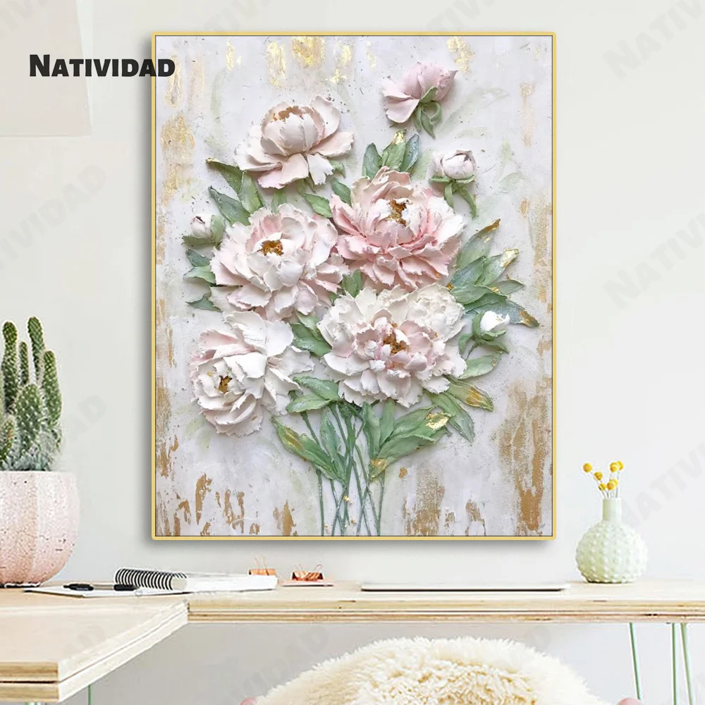 

Realistic Painting Style Flower Cluster Canvas Painting Mural Picture Posters and Photos Bedroom Living Room Decoration