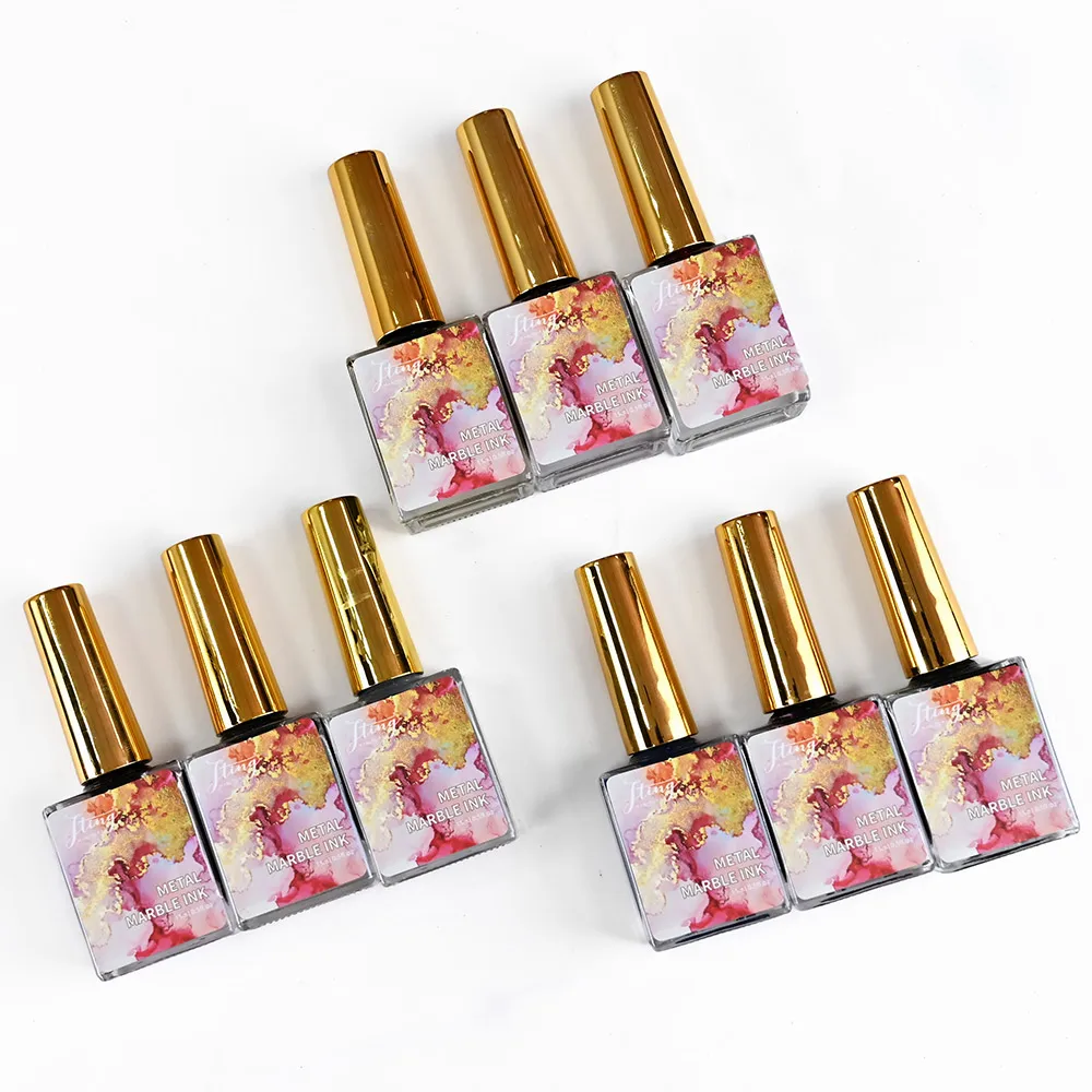 

15ML 9Colors Nail Halo Dye Gel Manicure Paint Marble Watercolor Polish Glitter Soak Off Nail Art Blossom NO-UV Varnish 1PC