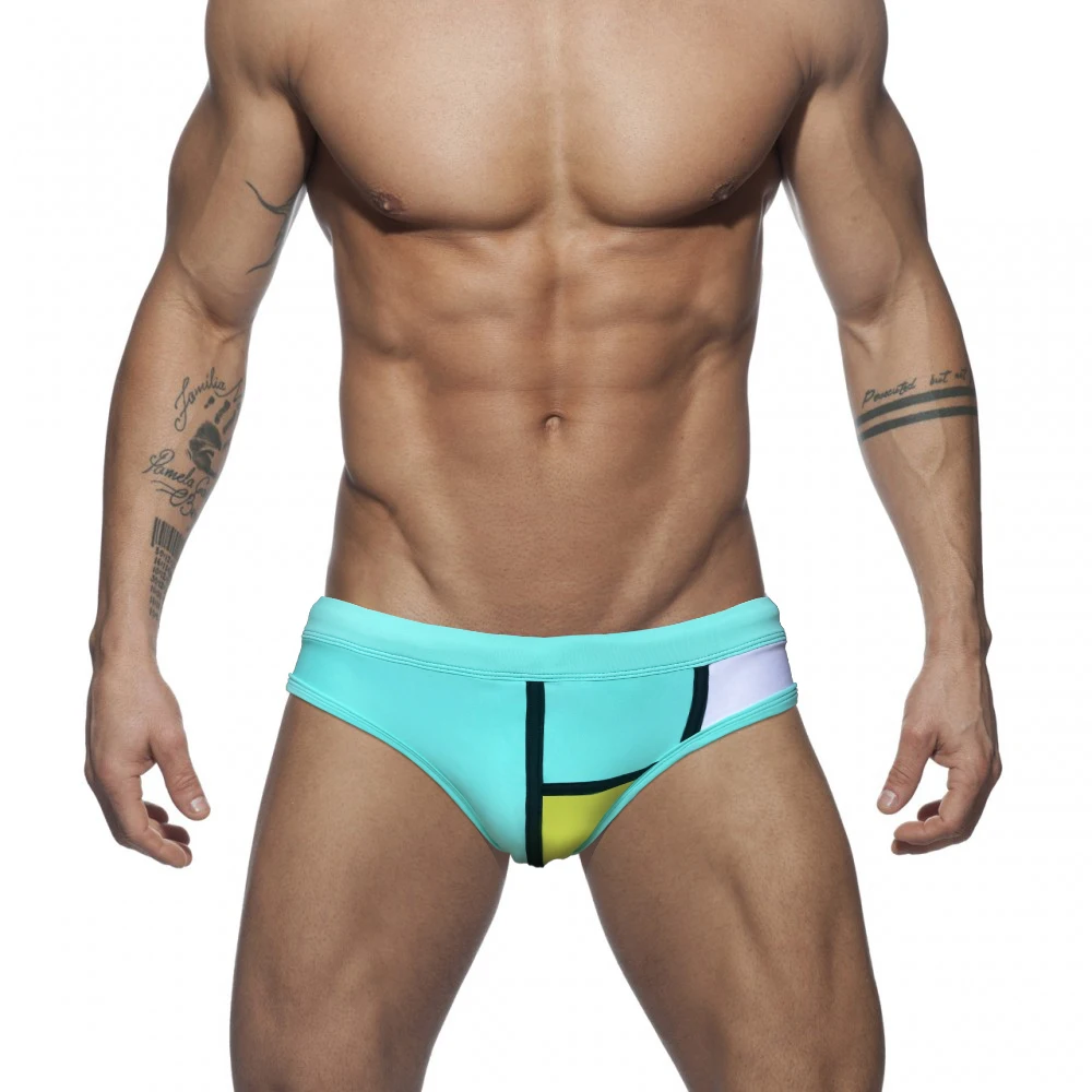 Сексуальный женский купальник пляжные плавки в стиле пэчворк нейлоновый