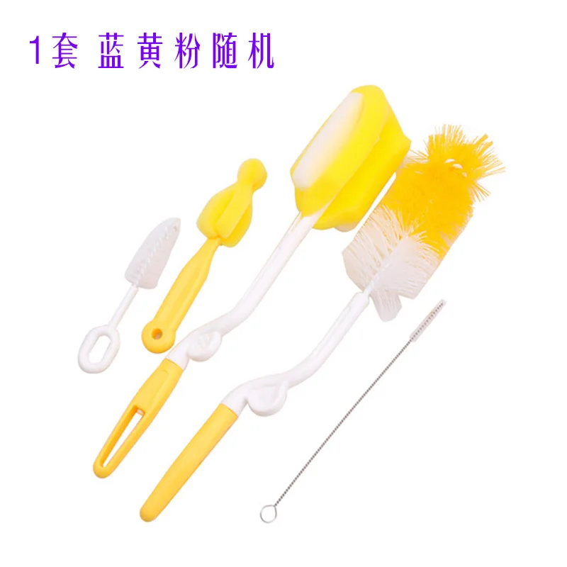 

5Pcs Baby Milk Feeding Bottle Brush Handy Portable Nylon and Sponge Tube Cleaner