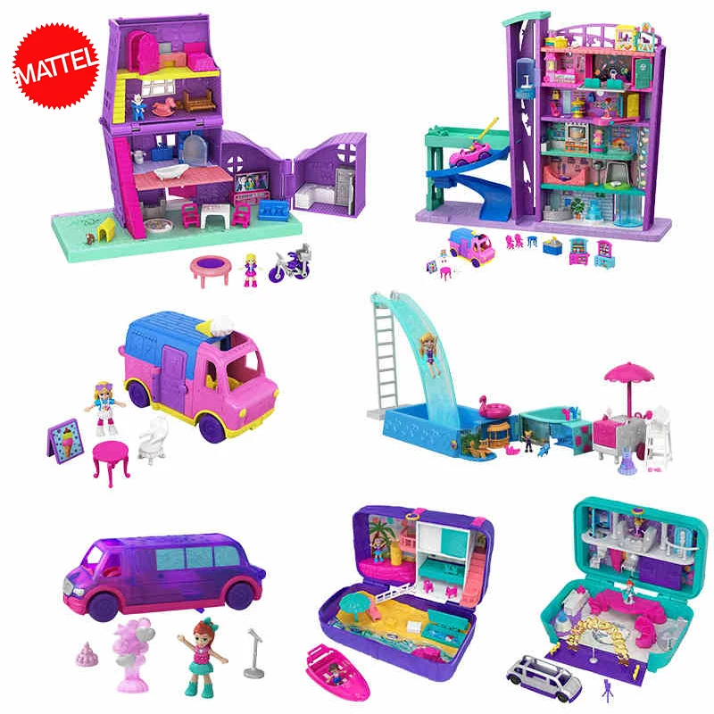 Оригинальная карманная кукла Mattel Polly скрытый мир мини сцена домашние игрушки для