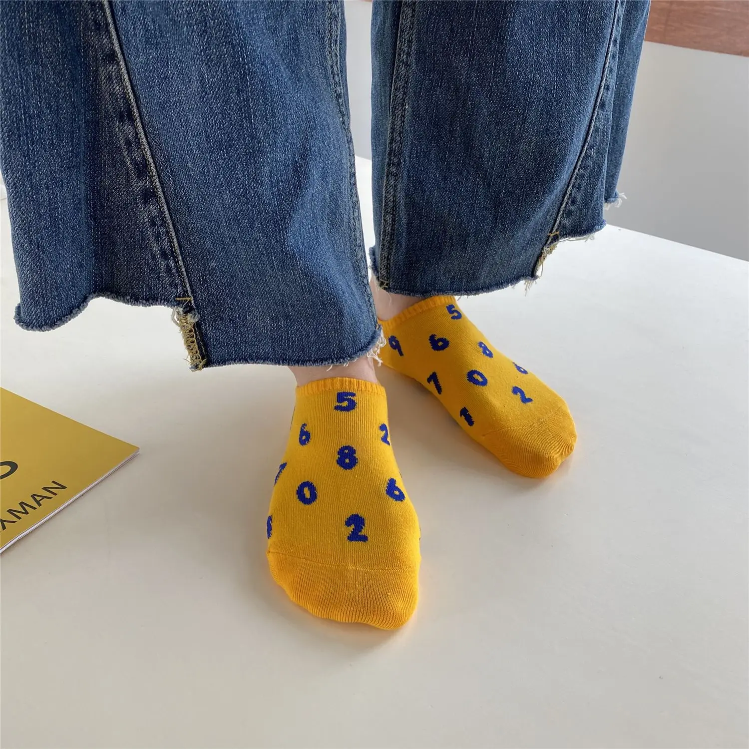 

Novelty Funny Letter Print Short Socks Women Fashion Summer Casual Breathable Boat Socks Slippers Silicone Anti-slip Ankle Socks