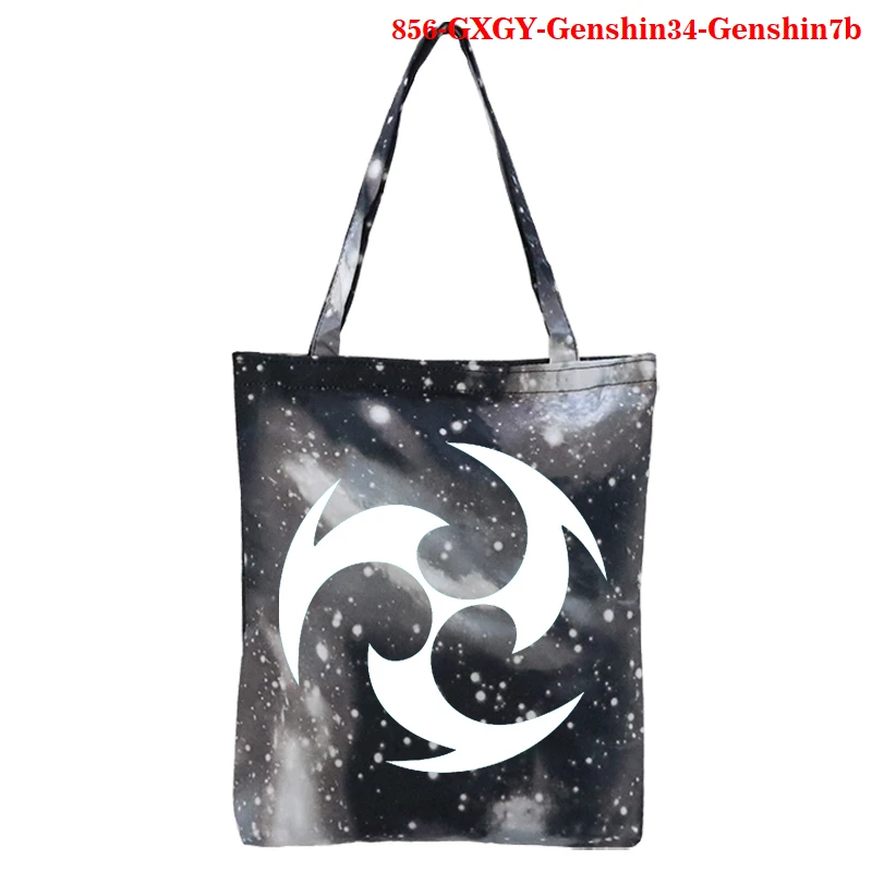 

Shoulder Bag Canvas Shopping Bag Bookbag Genshin Impac Print Shopper Totebag Handbag Eco-Friendly Reusable Grocery Shopper Bags