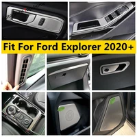 air ac window lift button shift gear speaker cover trim accessories for ford explorer 2020 2022 silver stainless steel interior