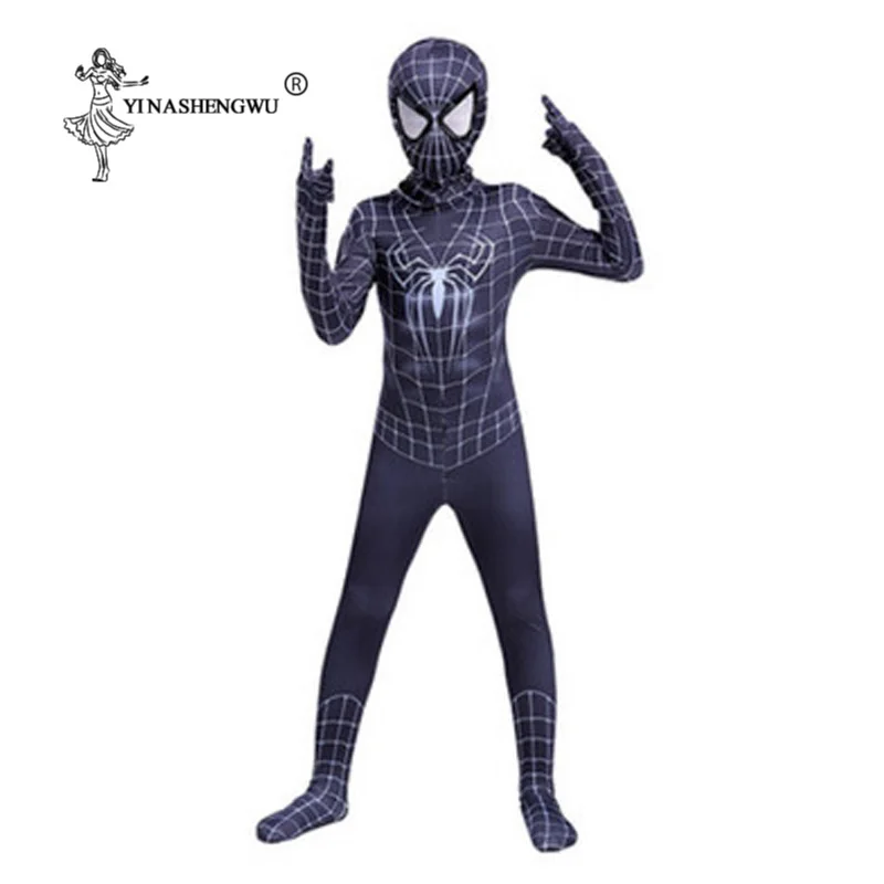 Красный костюм Человека-паука; Spider-man костюмы для взрослых и детей; Черный Spider-man; одежда для костюмированной вечеринки; Детский костюм Человека-паука