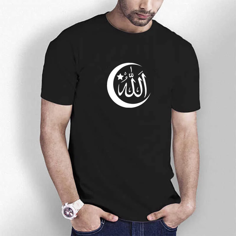 HT0147# Символ ислама футболка мужская майка черная топ летняя мода прохладно шею с