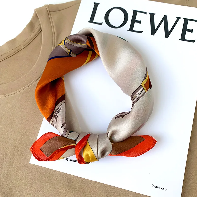 

Новинка 2022, квадратный шарф из 100% натурального шелка с принтом цепей, Женская косыженская одежда, Дана, дизайнерская Роскошная шаль, пончо, ж...