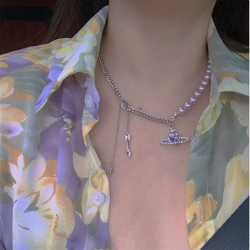 

Oosaki Nana Necklace Choker Crystal Heart/Saturn Necklaces Pendants Fashion Jewelry Anime Cosplay Prop Women Men Lover Gift