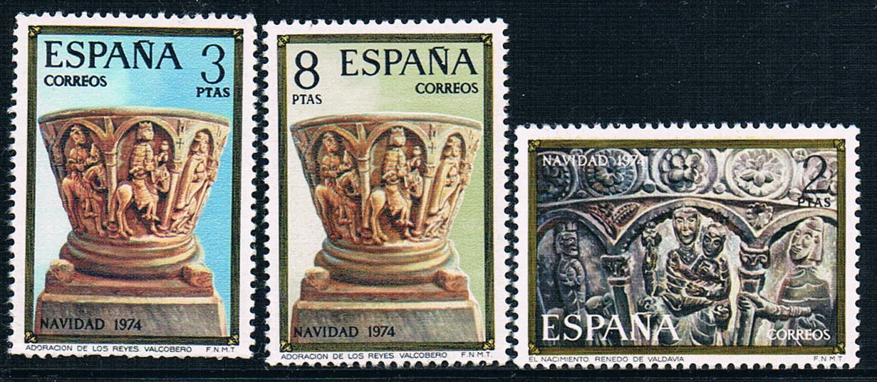 

3Pcs/Set New Spain Post Stamp 1974 Christmas Stamps