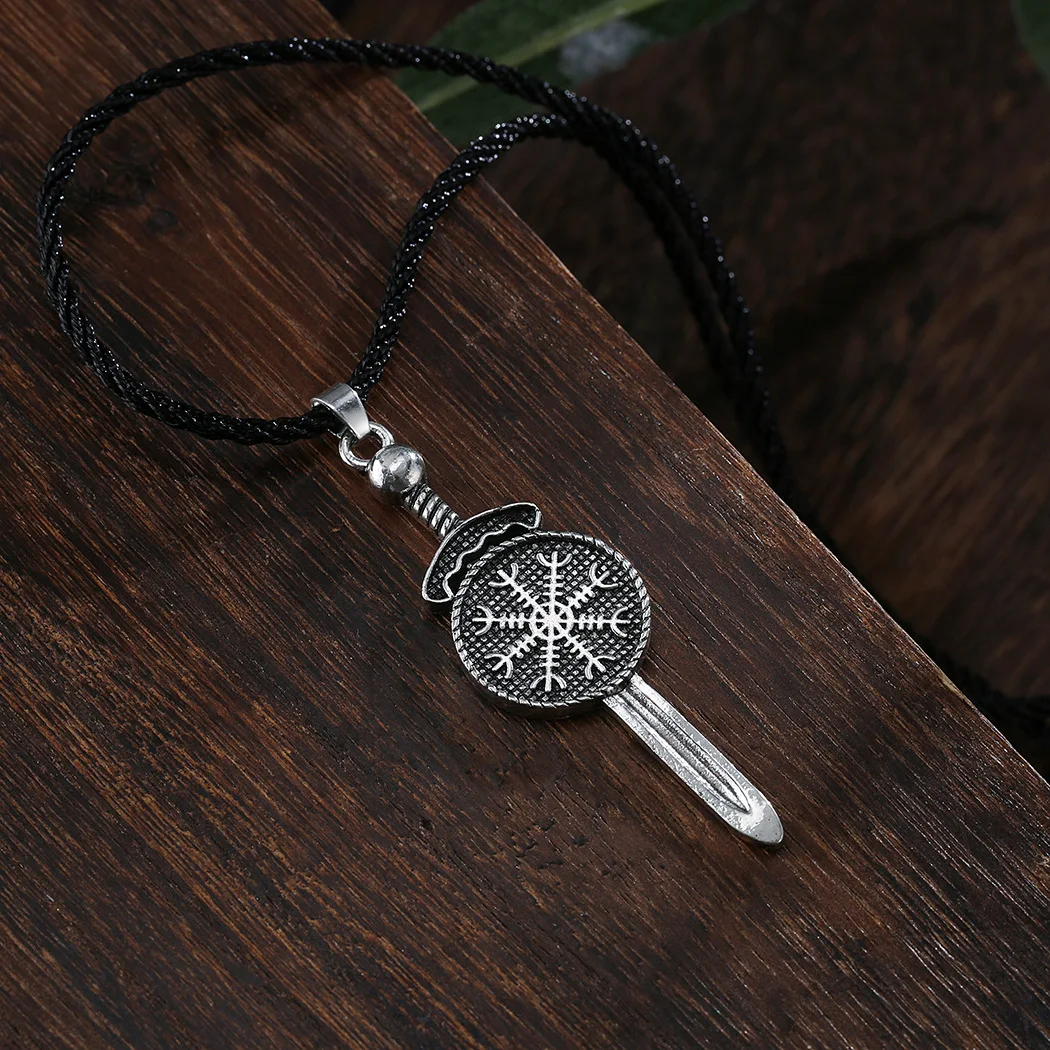 

Cxwind Vintage Viking Sword Necklace Pendant For Women Choker Statemenet Charm Vegvisir Norse Amulet Rune Necklaces Jewelry