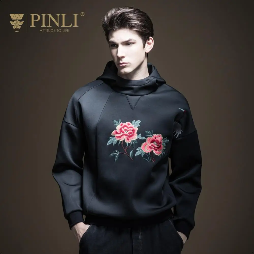 

Мужской свитер с капюшоном, зимний, с вышивкой, модель B194109416, 2019