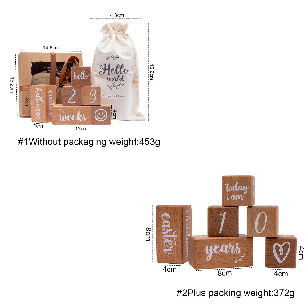 1 Набор детских вех деревянные блоки для детской фотосъемки памятные ежемесячные