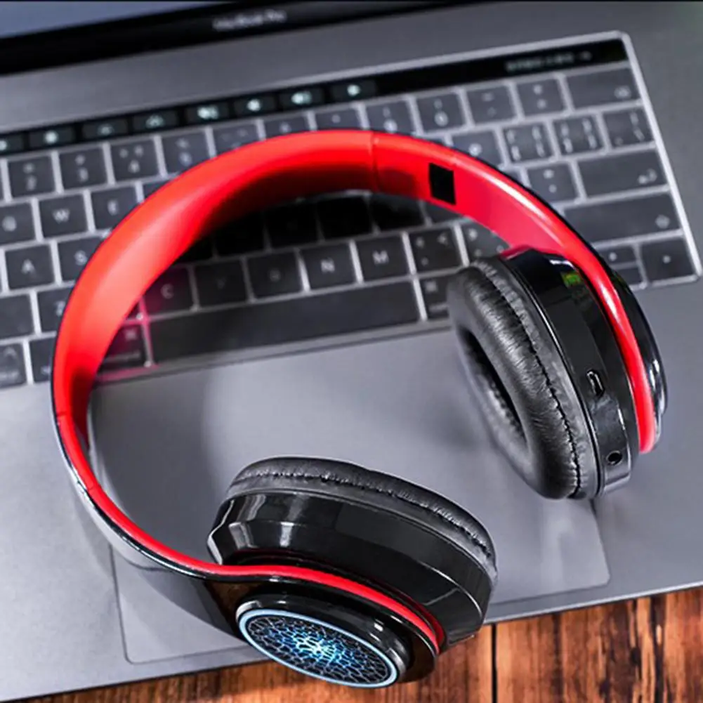 Светодиодный умный беспроводной Bluetooth наушники музыка игровая гарнитура FM приём