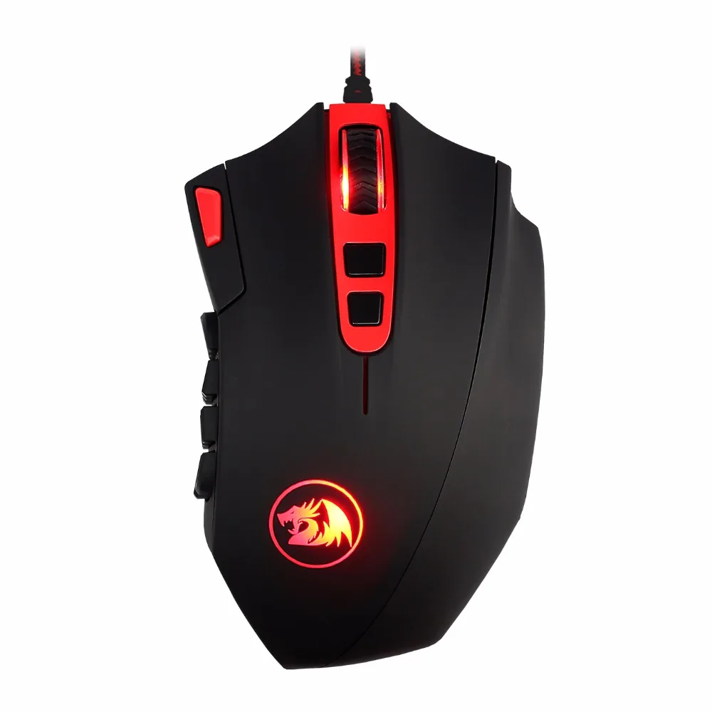 

Redragon M901 Gaming Mouse High Precision 12400DPI 18 Buttons Programmable Big Laser Gamer Mice with Weights LED Backlit for PC